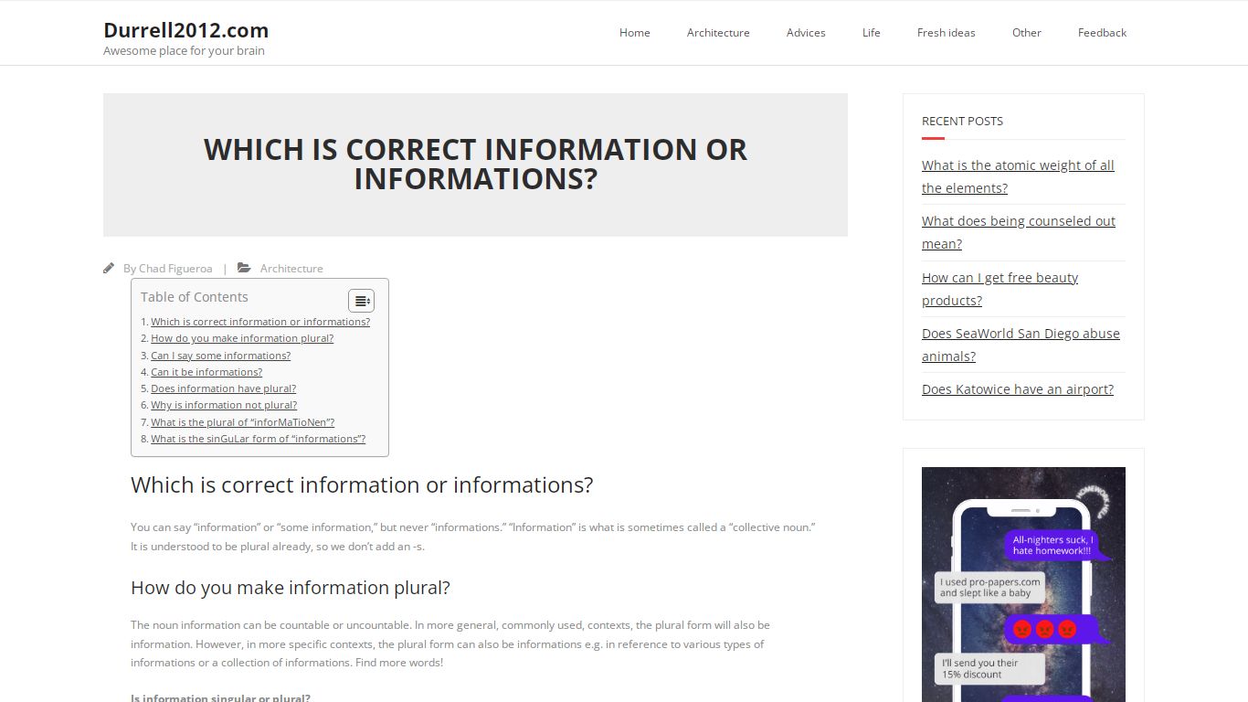 Which is correct information or informations? – Durrell2012.com